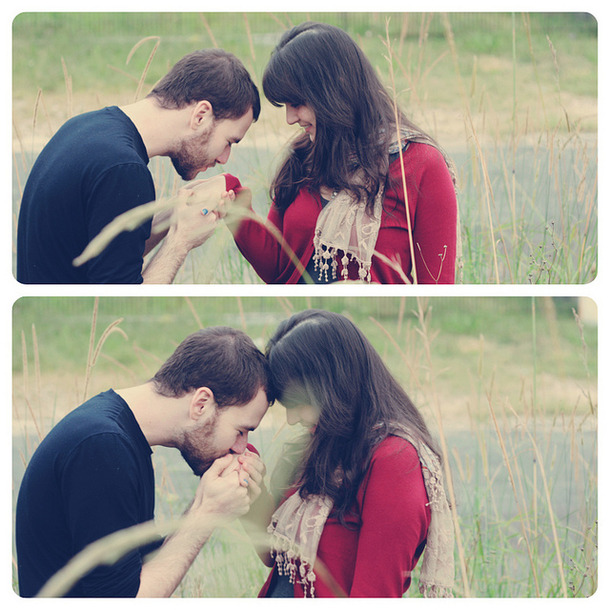 Adorable hand kiss by lover