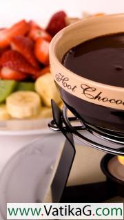 Fondue cup of hot chocolate