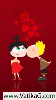 Valentines day kiss