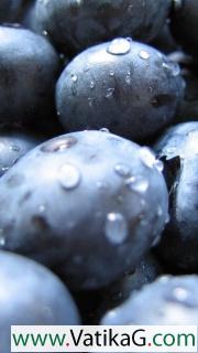Blueberries and water