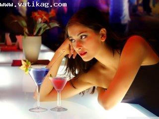 Girl and cocktails wallpaper