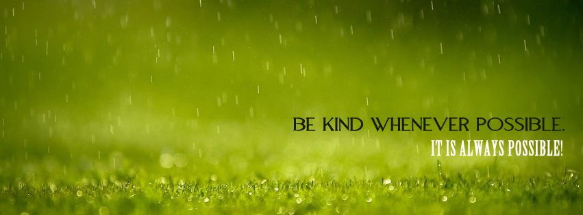 Be kind whenever possible