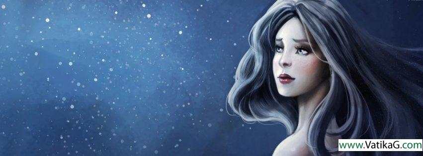Blue haired woman fb cover