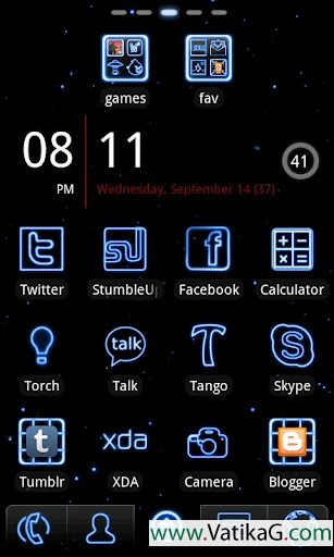 Neon blue go launcher ex theme