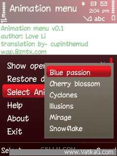Animation menu