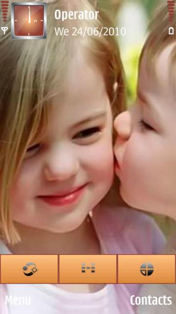 Cute baby kiss