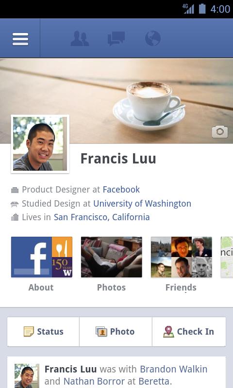Facebook for android 1.9