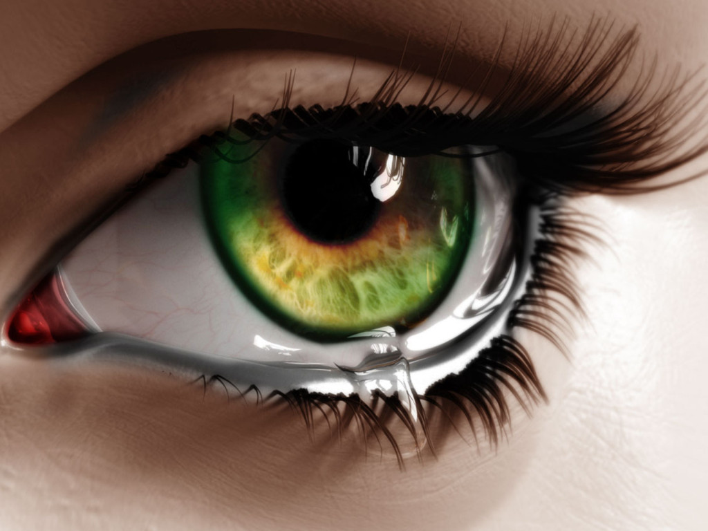 Green tearful eyes