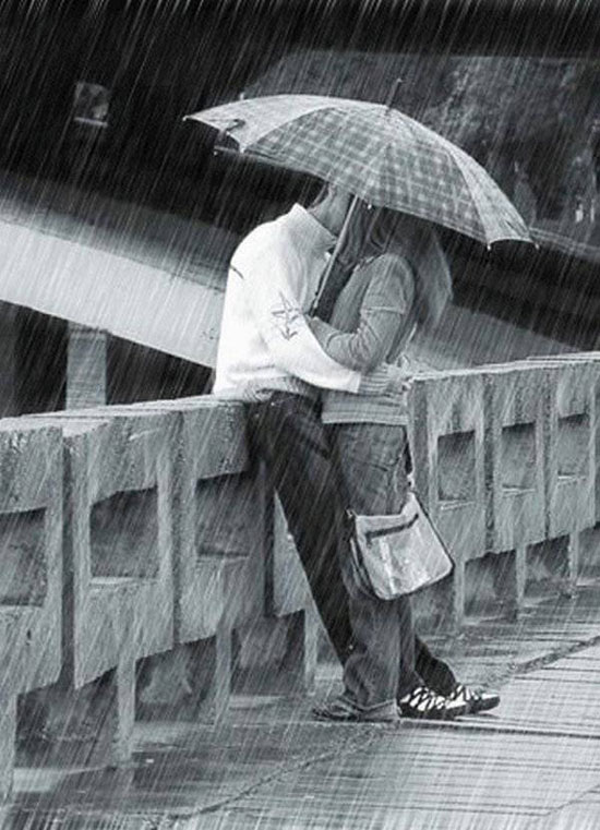 Kissing in rain