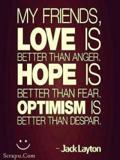 Love is better than anger 